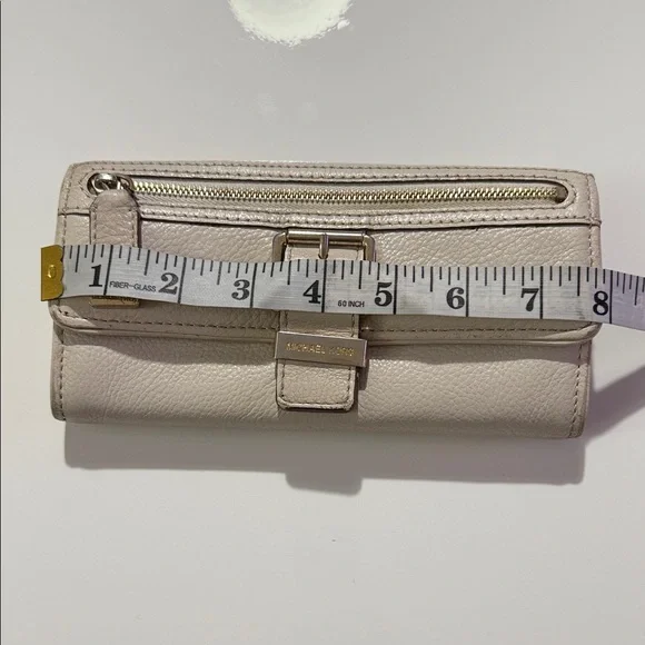 Michael Kors Beige Leather Wallet with Buckle - Picture 16 of 16